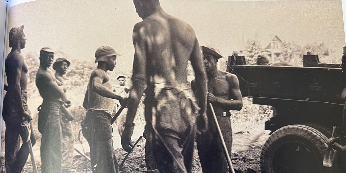 men building Mt. Airy Forest