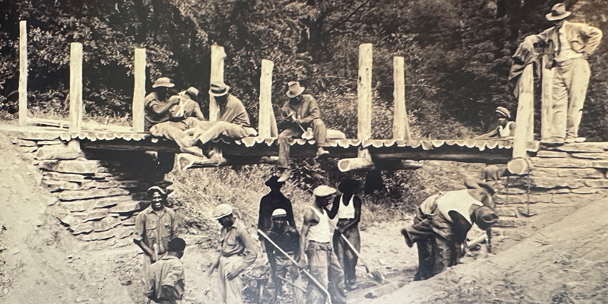group of men working on Mt. Airy Forest