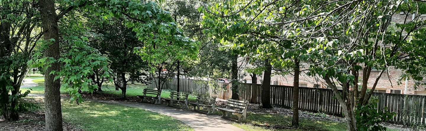 Walking Path and Benches at Seasongood Square