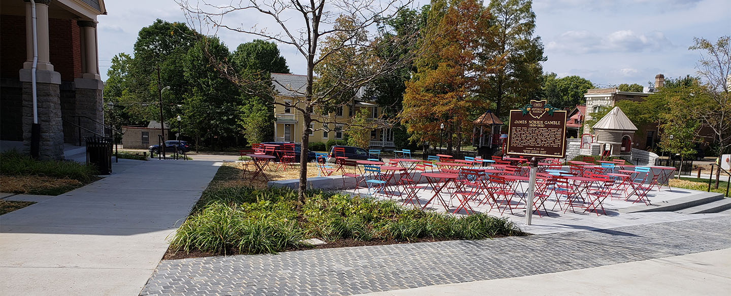 Westwood Town Hall Outdoor Seating Area