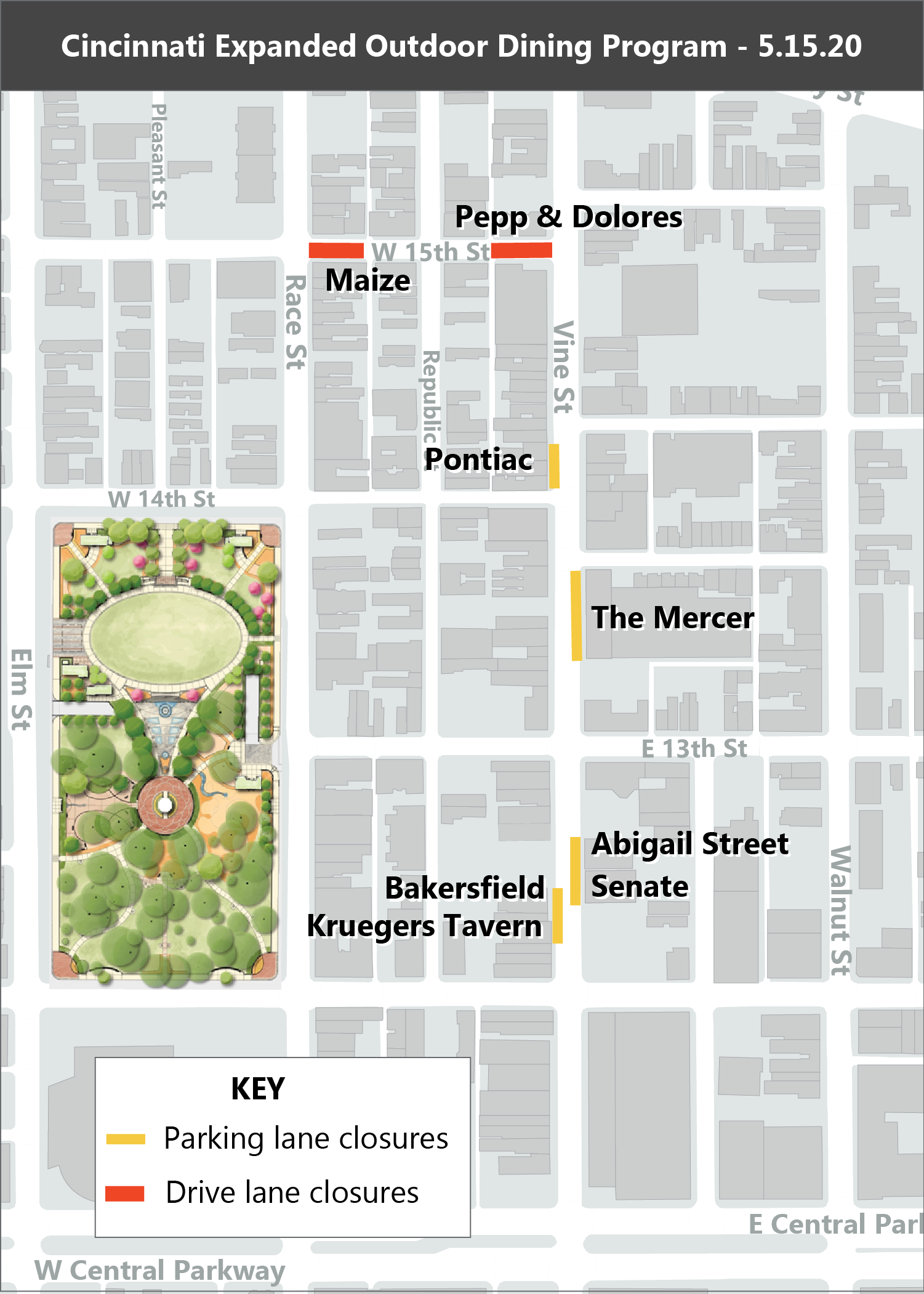 OTR Outdoor Dining Area Map