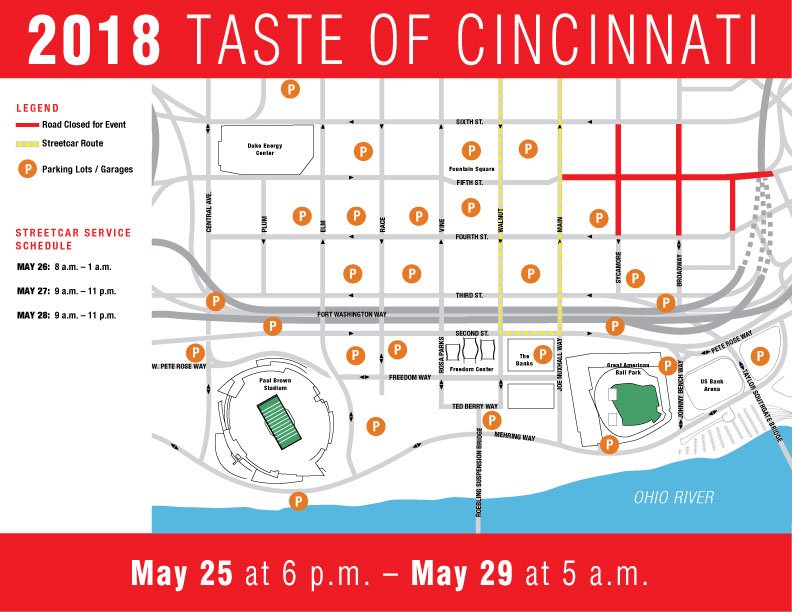 2018 Taste of Cincinnati Map