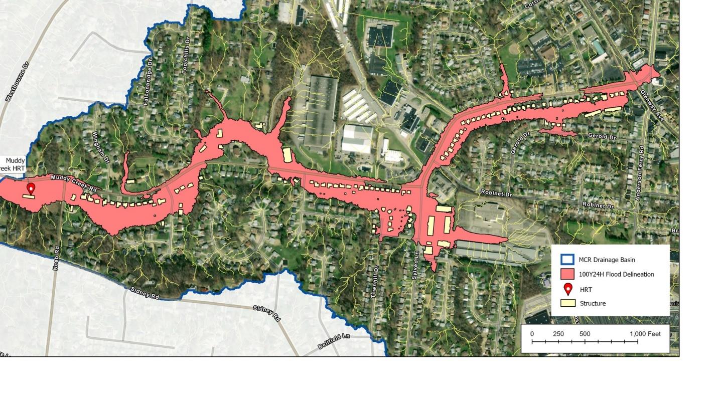 Map of 100-Year Floodplain Along Muddy Creek Road