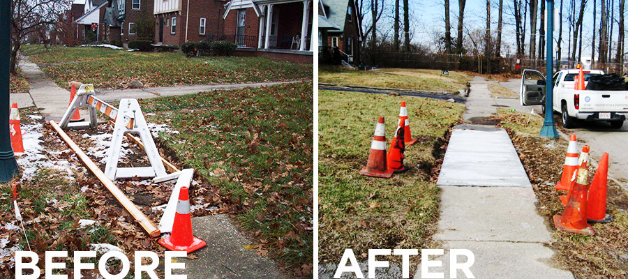 Sidewalk Repair Before & After