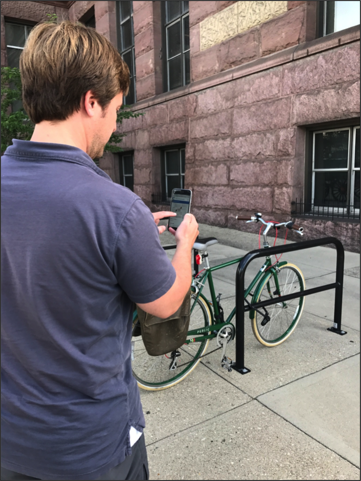 Bike Rack app in use