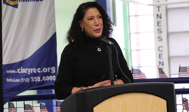Kearney speaks during the ceremony.