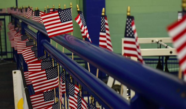 Each flag represents a life lost due to COVID-19 in Cincinnati.