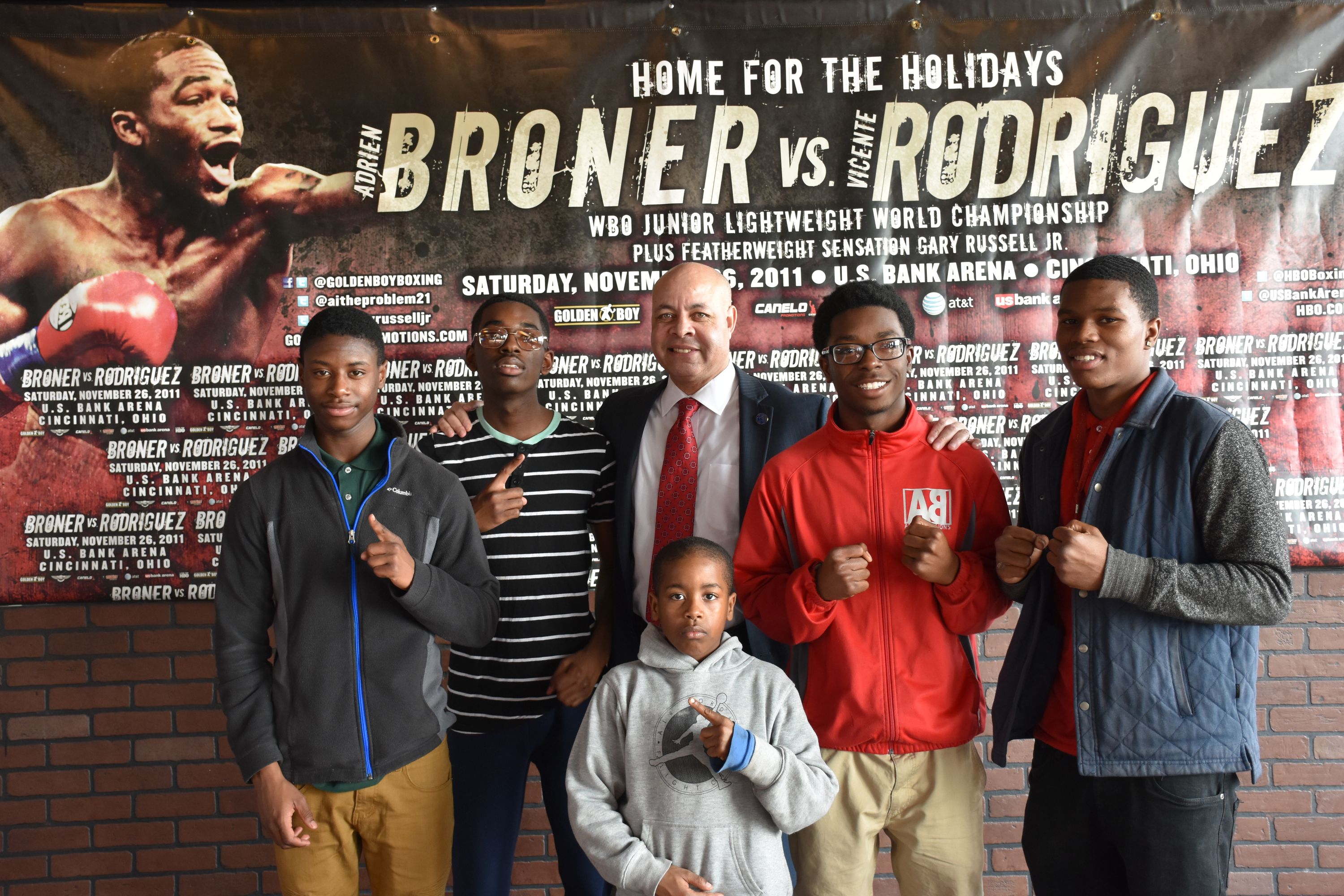City Manager with local kids
