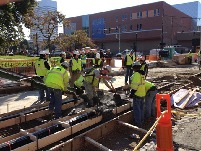 First concrete pour on Elm