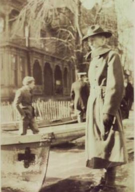 Workers cleaning up after flood