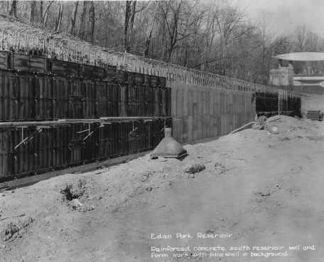 construction of the Eden Park Reservoir covering