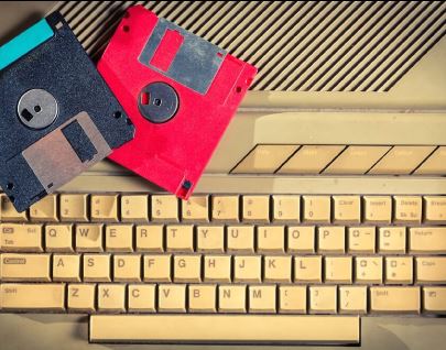 Floppy disks and old keyboard